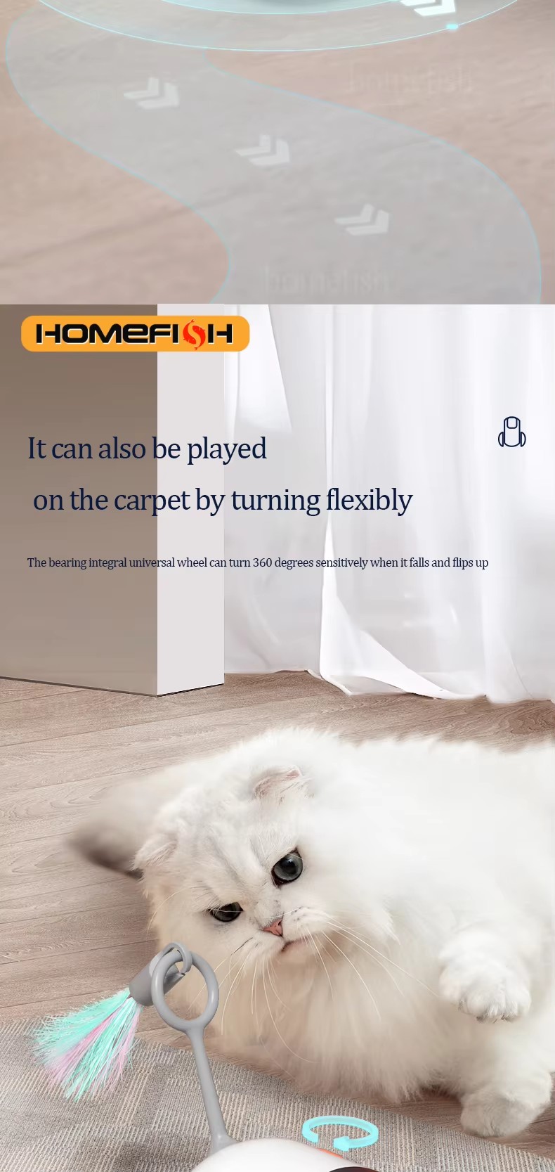 Smart Interactive Cat & Dog Toy – 2-Mode Automatic Moving Toy Car with Remote Control