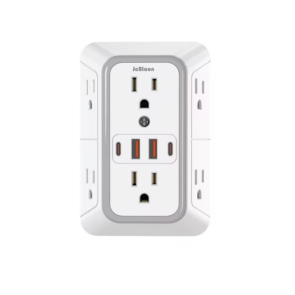 US Plug Power Strip with 6 AC Outlets & 4 USB Ports