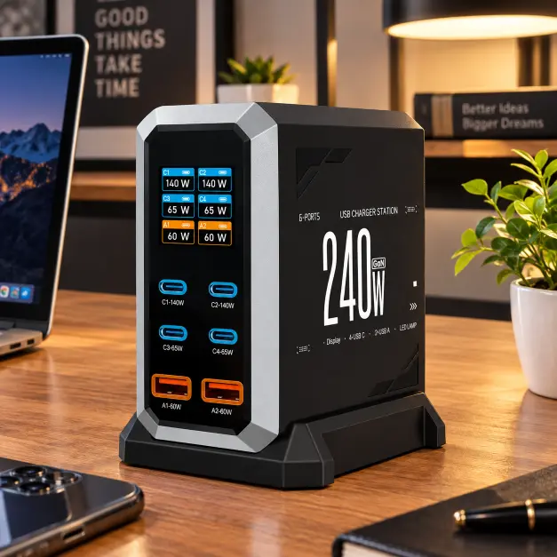 240W USB-C Charging Station – 6-Port Fast Charger