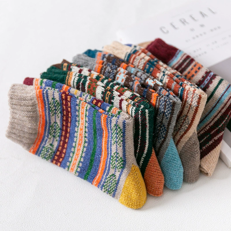 5 Pairs Men’s Thick Warm Wool Mid-Calf Socks