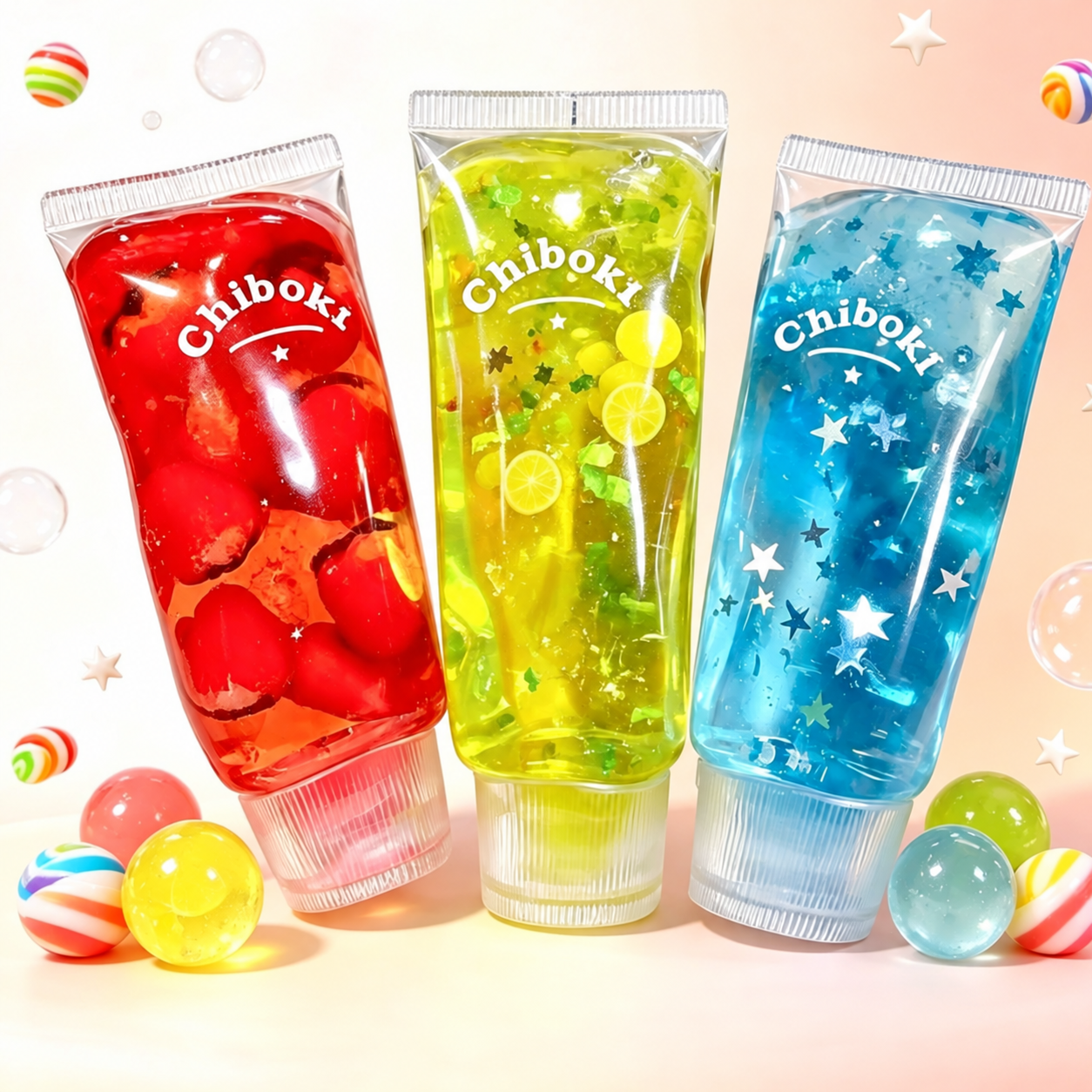 Fruit Gel Tube Squishy – Colorful Bead-Filled Sensory Fidget Toy