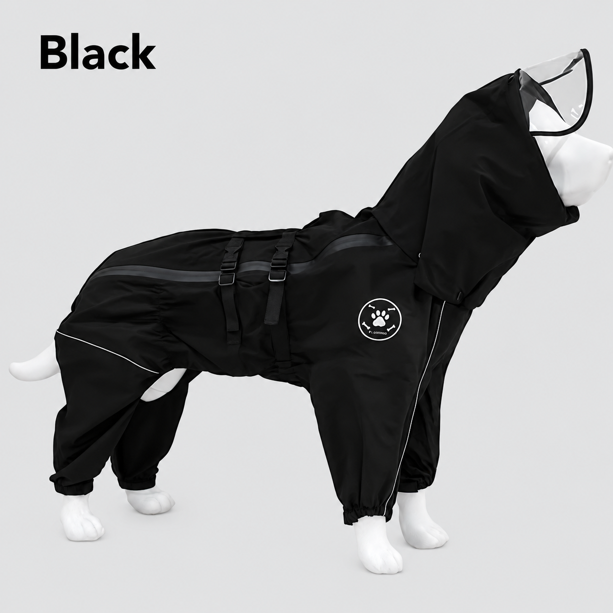 Full-Body Hooded Dog Raincoat – Waterproof Adjustable Pet Jumpsuit for Outdoor Walks