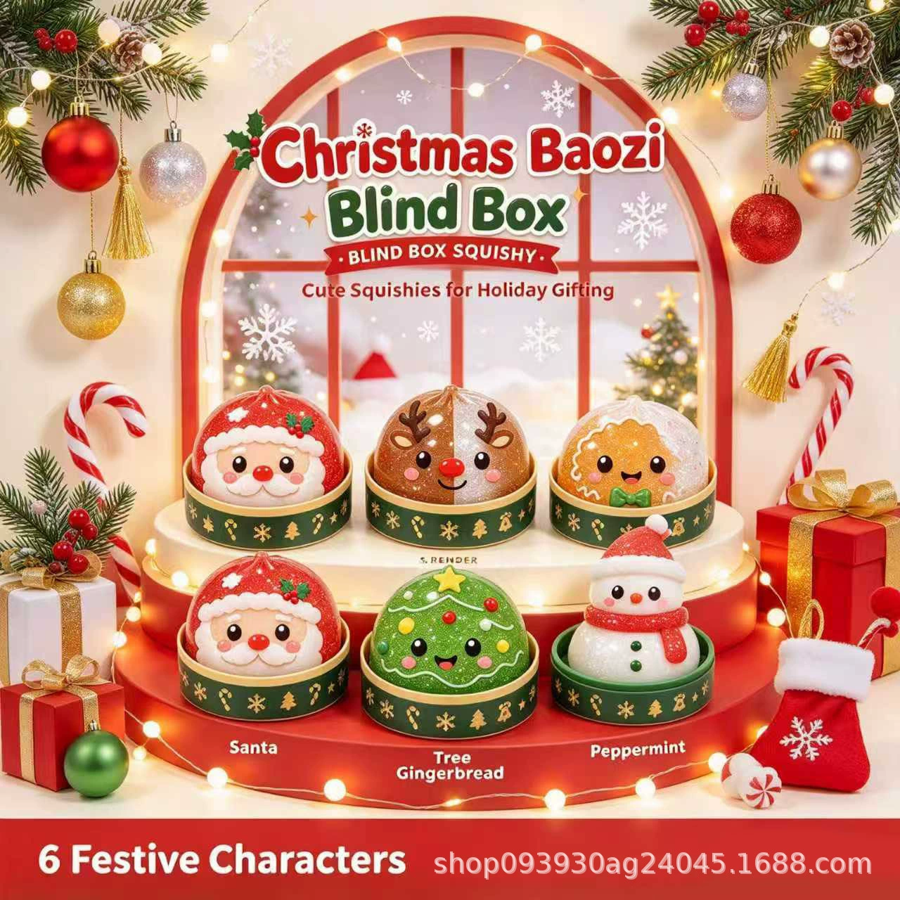 Christmas Character Squishy Blind Box – Glitter Jelly Sensory Toy
