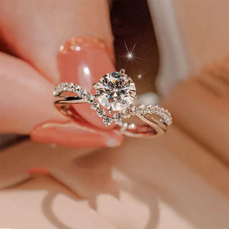 Women’s Moissanite 925 Sterling Silver Ring