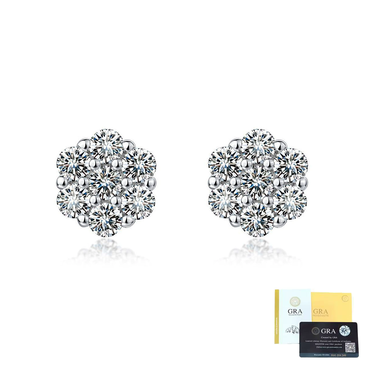 1.4CT Flower Moissanite Stud Earrings