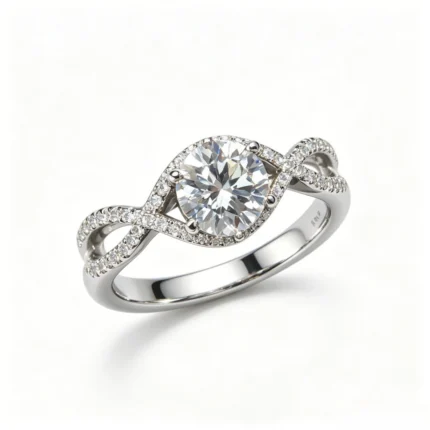 Women’s 1CT Round Twisted Engagement Ring