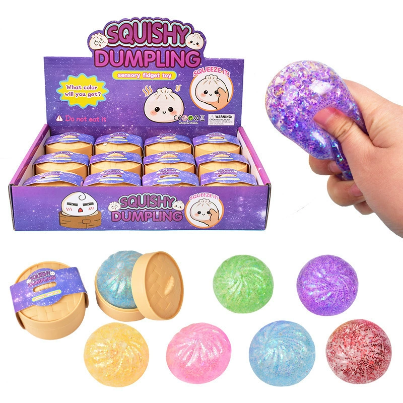 12-Piece Glitter Dumpling Squishy Set