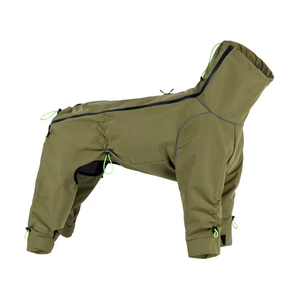 Full-Body Waterproof Dog Raincoat – Reflective Outdoor Jumpsuit for Large Dogs