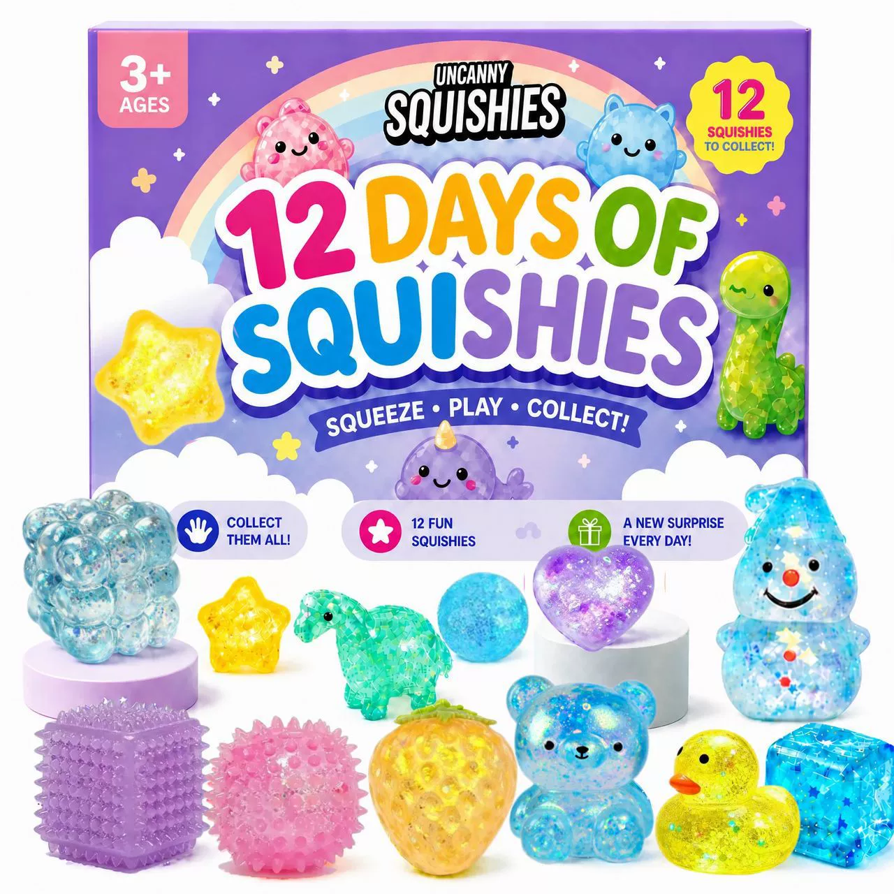 Squishy Advent Calendar – 12/24-Piece Mystery Sensory Fidget Toy Set