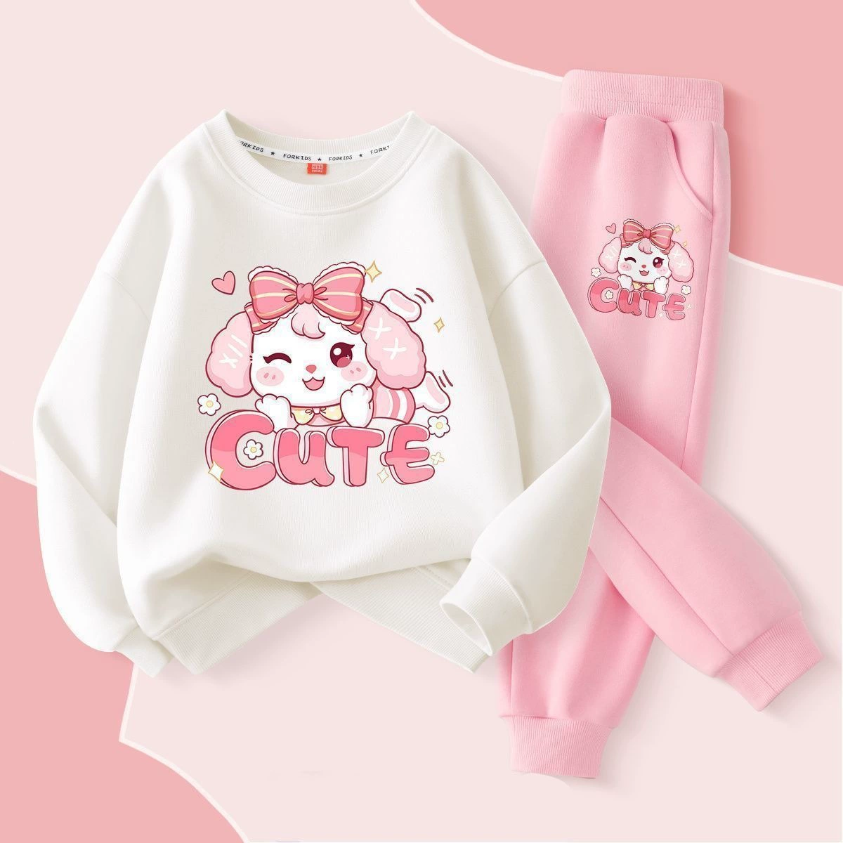 Girls’ Rabbit Sweatshirt & Jogger Pants Set