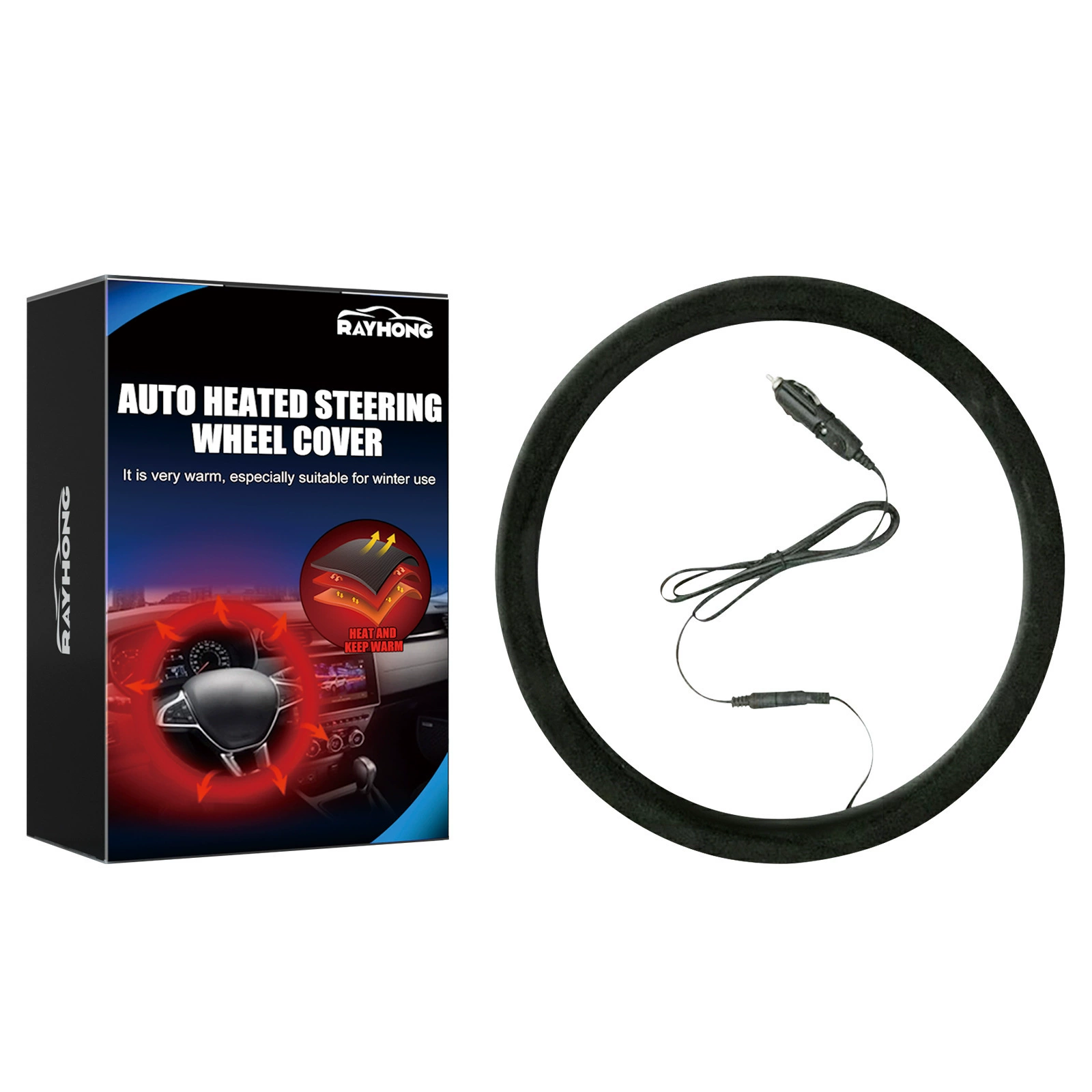 12V Heated Steering Wheel Cover