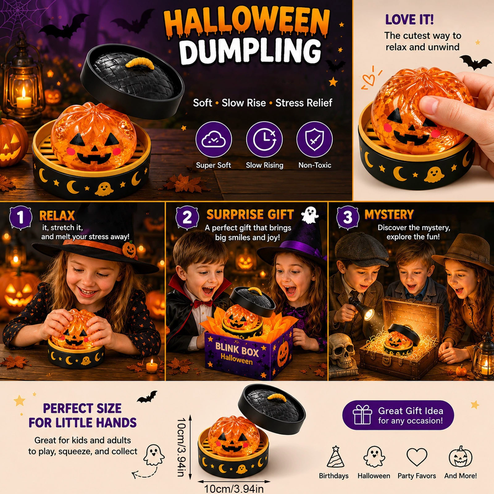 Halloween Mystery Dumpling Squishy – Spooky Sensory Fidget Toy