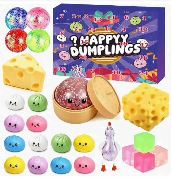 Squishy Advent Calendar – 12/24-Piece Mystery Sensory Fidget Toy Set