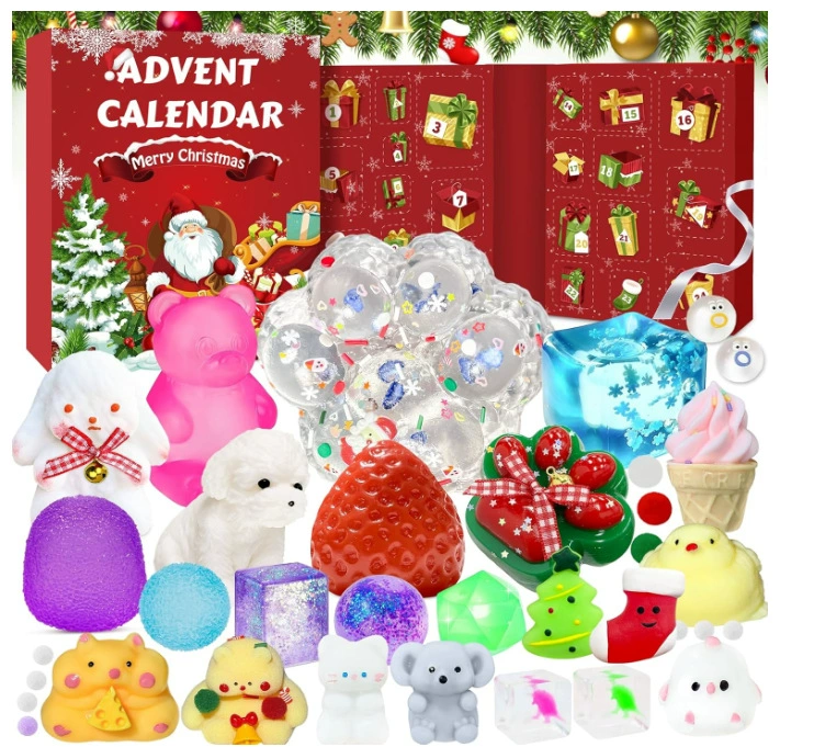 Squishy Advent Calendar – 12/24-Piece Mystery Sensory Fidget Toy Set