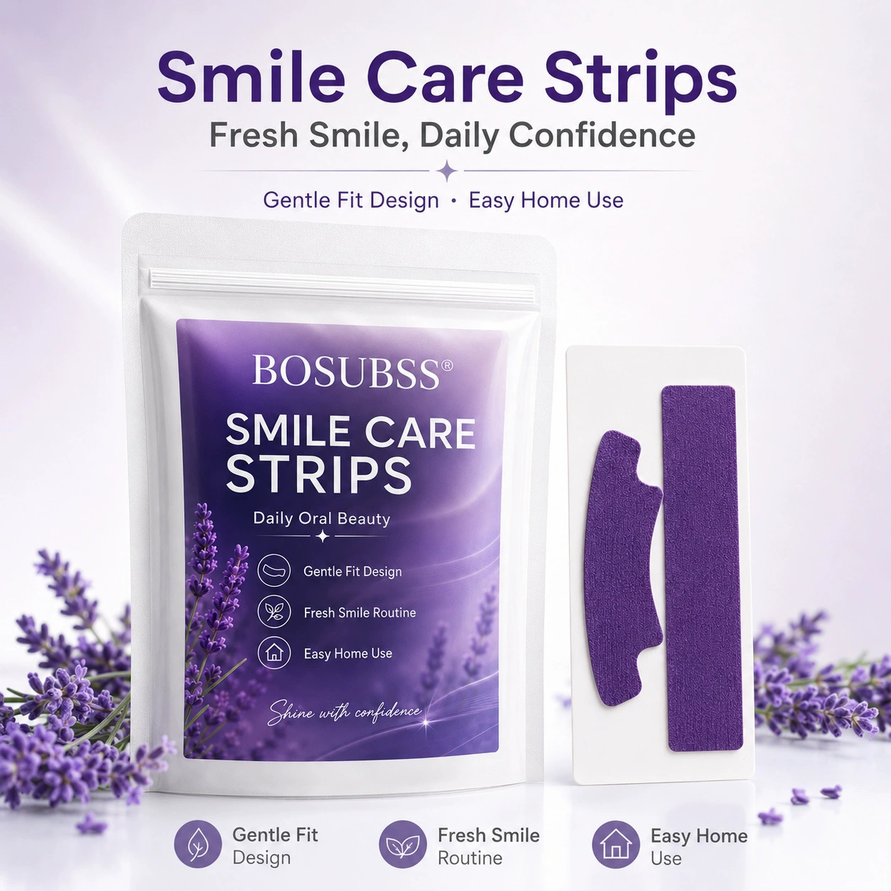 10PCS Purple Smile Care Oral Beauty Strips