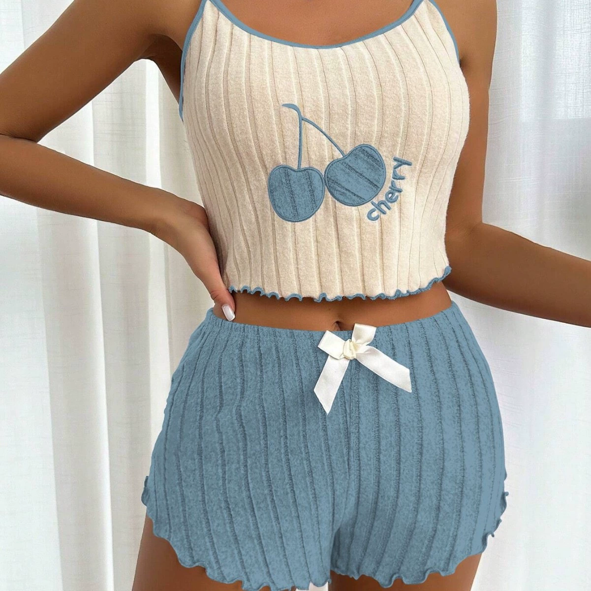 Women’s Ribbed Cami & Shorts Pajama Set