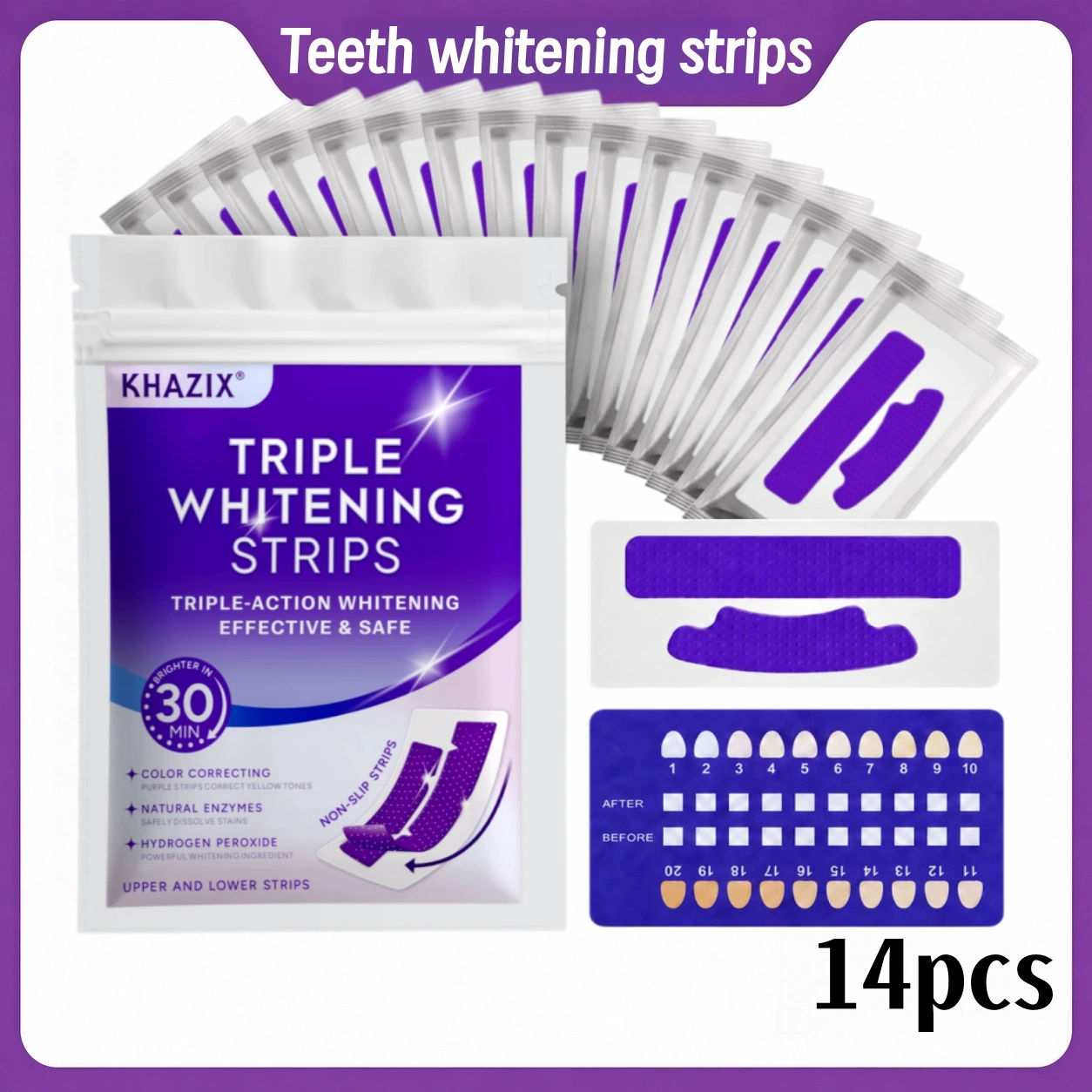 14-Piece Teeth Whitening Strips – At-Home Bright Smile Care