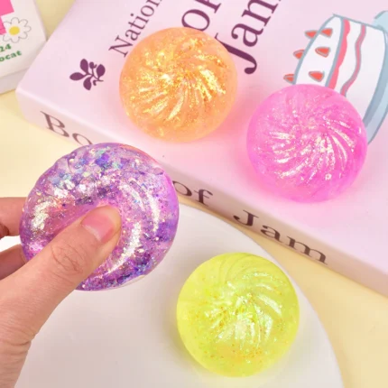 12-Piece Glitter Dumpling Squishy Set