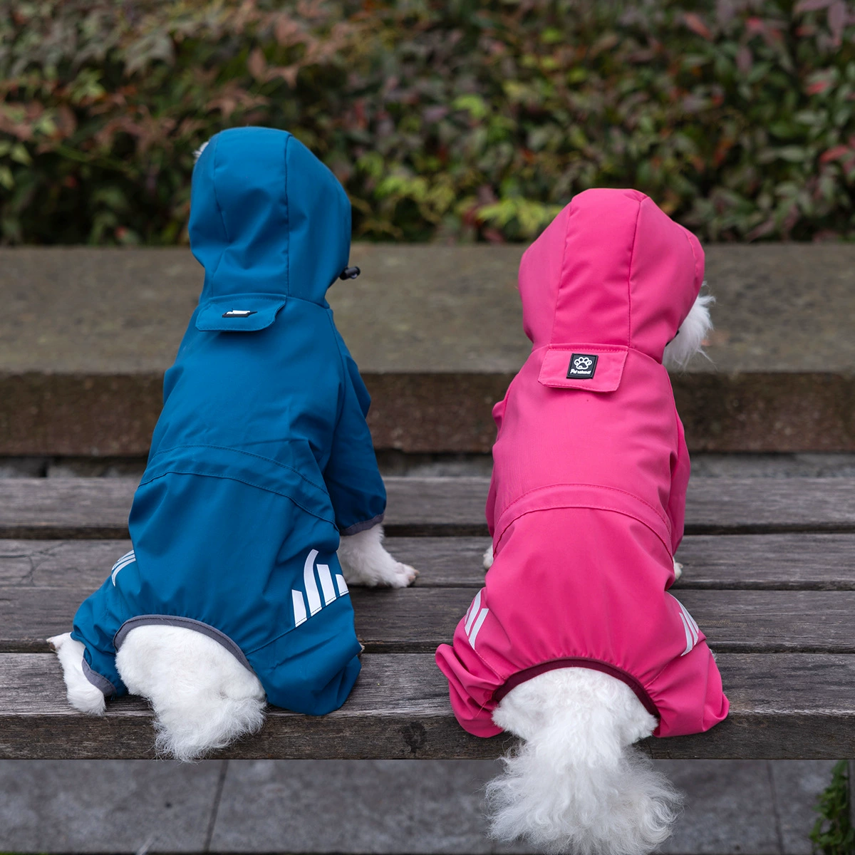 Hooded Waterproof Dog Raincoat – Adjustable Reflective Pet Jacket for Outdoor Walks