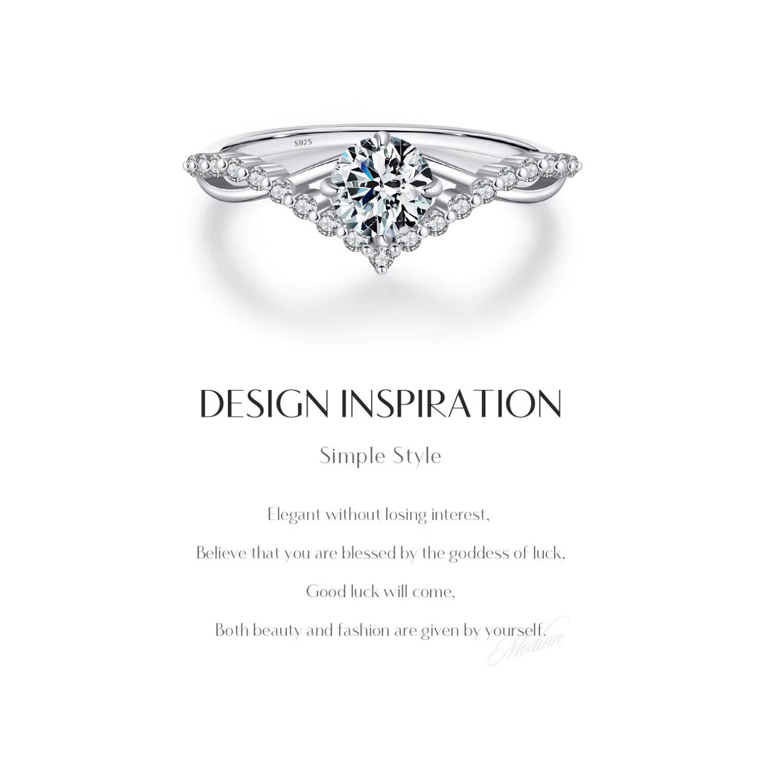 Women’s Moissanite 925 Sterling Silver Ring