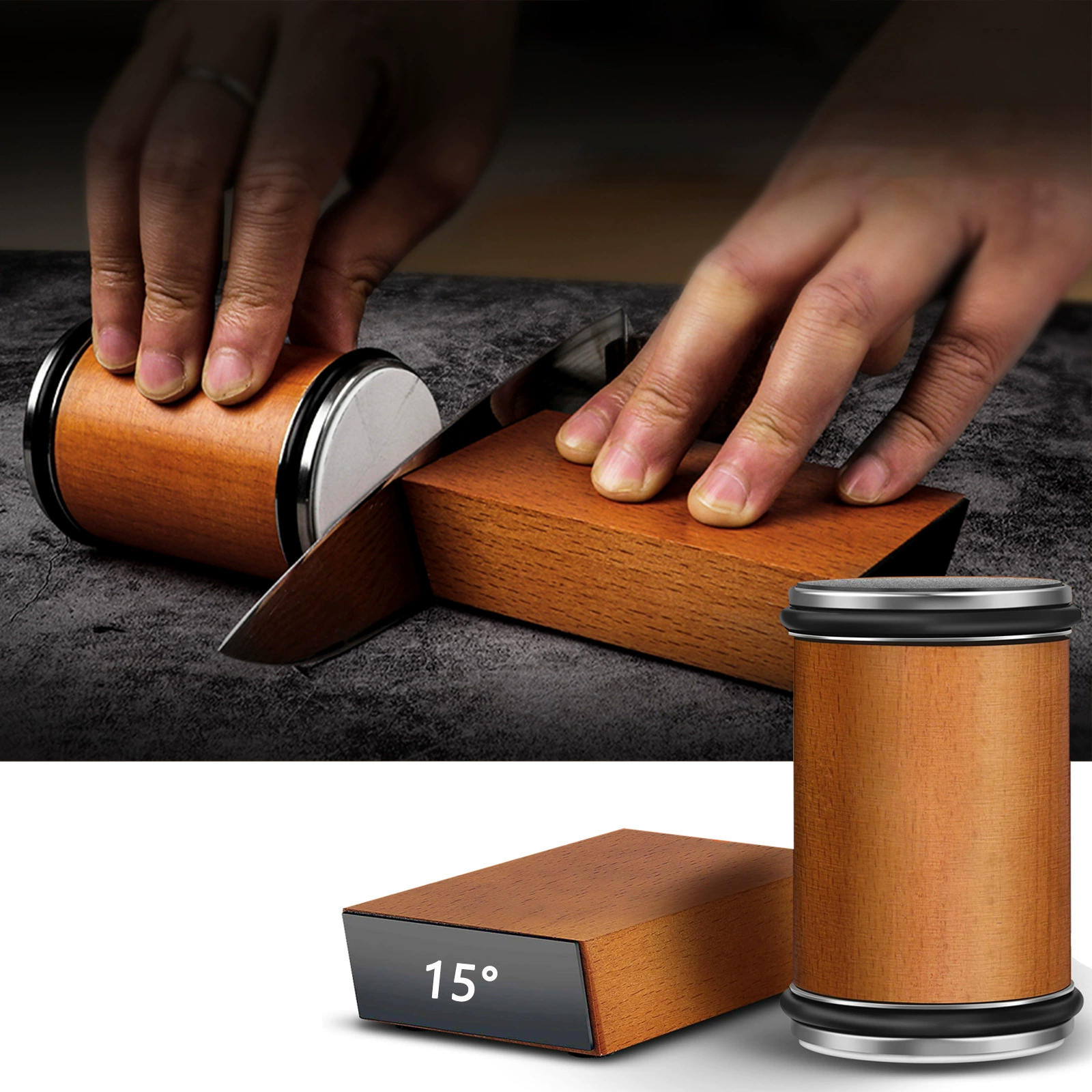 Classic Rolling Knife Sharpener with Diamond Whetstone