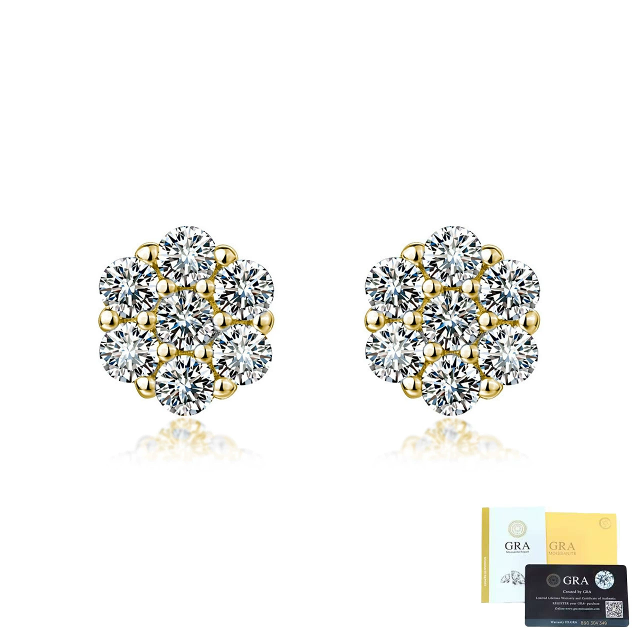 1.4CT Flower Moissanite Stud Earrings