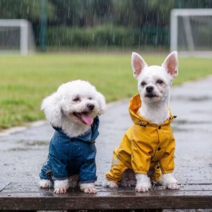 Hooded Waterproof Dog Raincoat – Adjustable Reflective Pet Jacket for Outdoor Walks