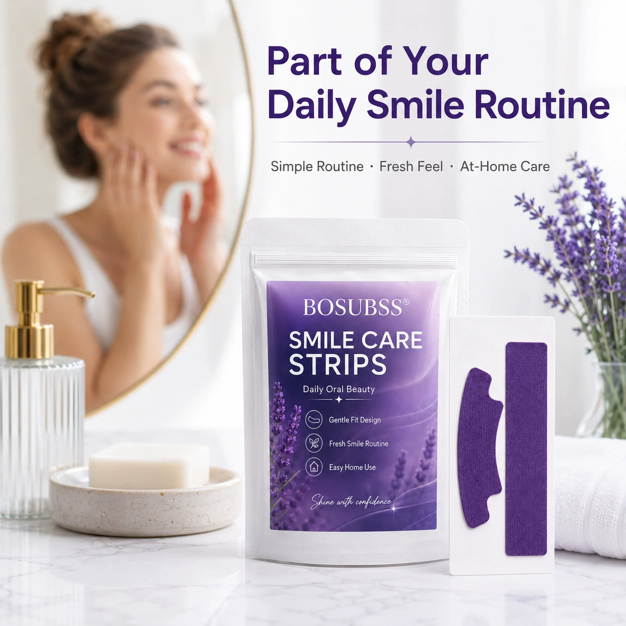 10PCS Purple Smile Care Oral Beauty Strips