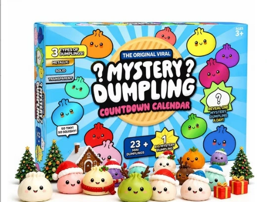 Christmas Dumpling Squishy Advent Calendar – 24-Piece Mystery Sensory Toy Gift Set