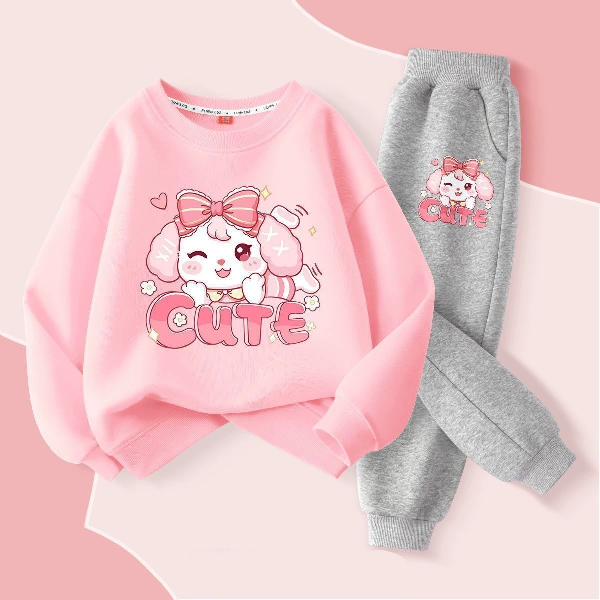 Girls’ Rabbit Sweatshirt & Jogger Pants Set