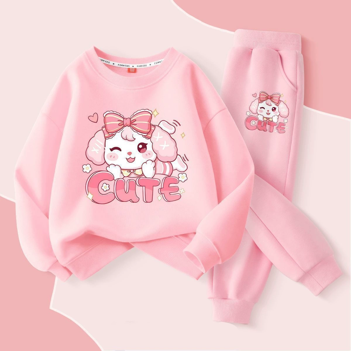Girls’ Rabbit Sweatshirt & Jogger Pants Set
