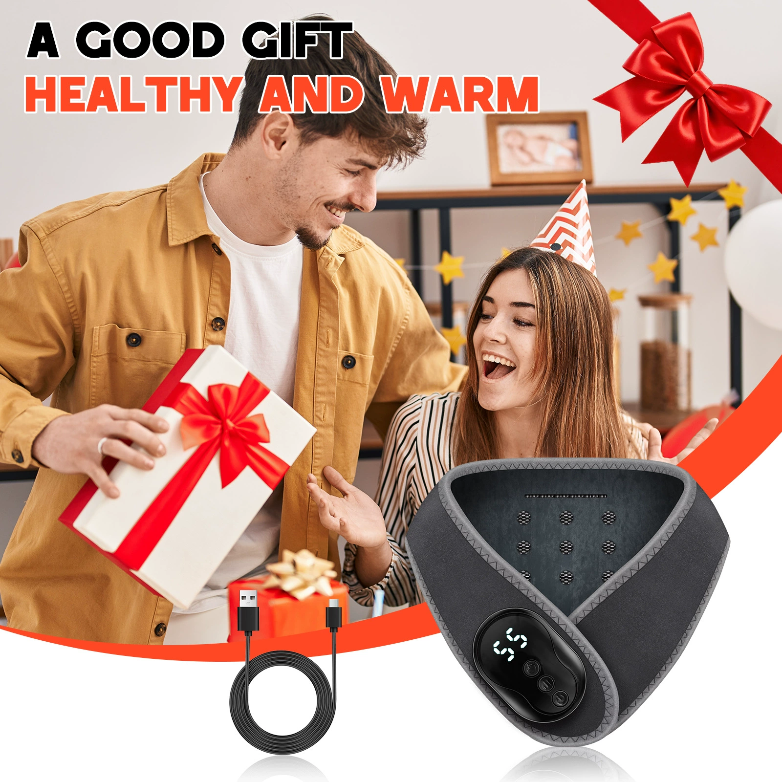 Rechargeable Electric Neck Massager with Heat