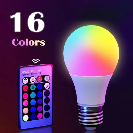 16-Color RGB LED Light Bulb with Remote