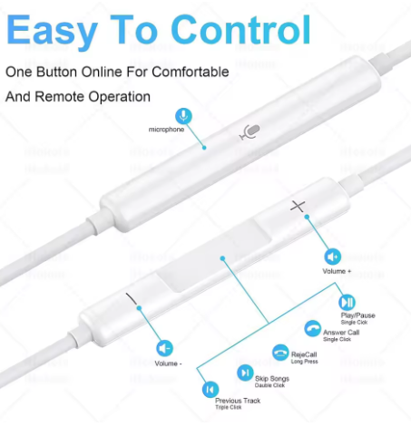 Wired Earphones for iPhone with Inline Controls