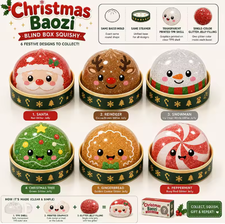 Christmas Peppermint Dumpling Squishy