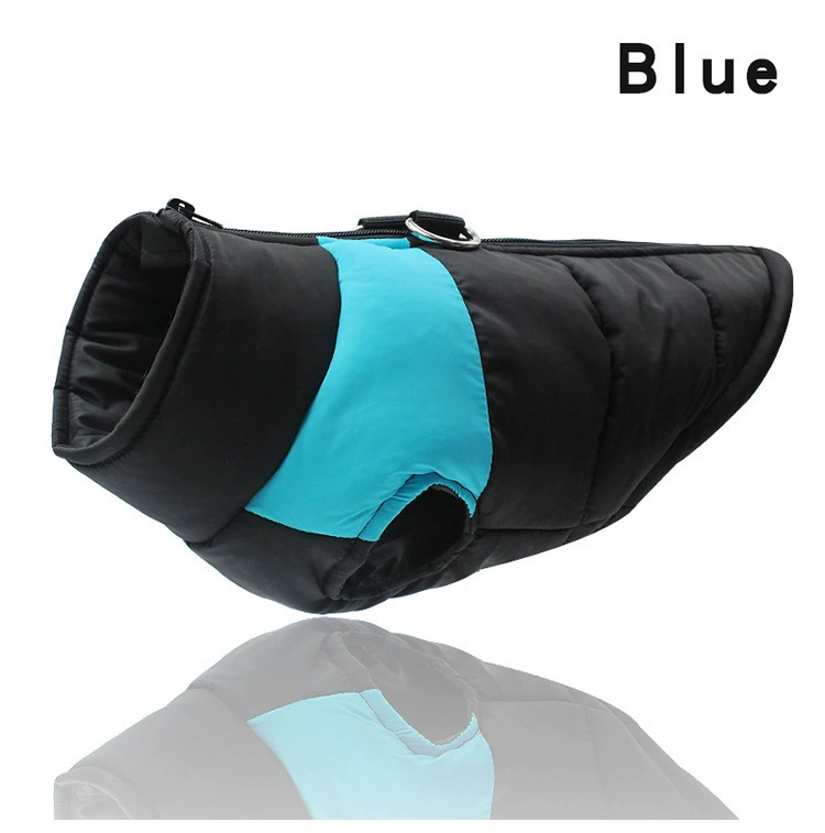 Quilted Dog Snow Jacket – Warm Padded Winter Vest with Leash Ring