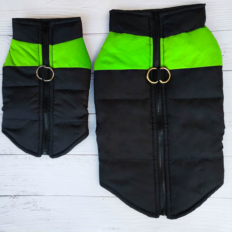 Quilted Dog Snow Jacket – Warm Padded Winter Vest with Leash Ring