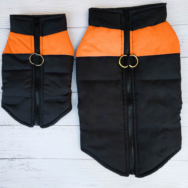 Quilted Dog Snow Jacket – Warm Padded Winter Vest with Leash Ring