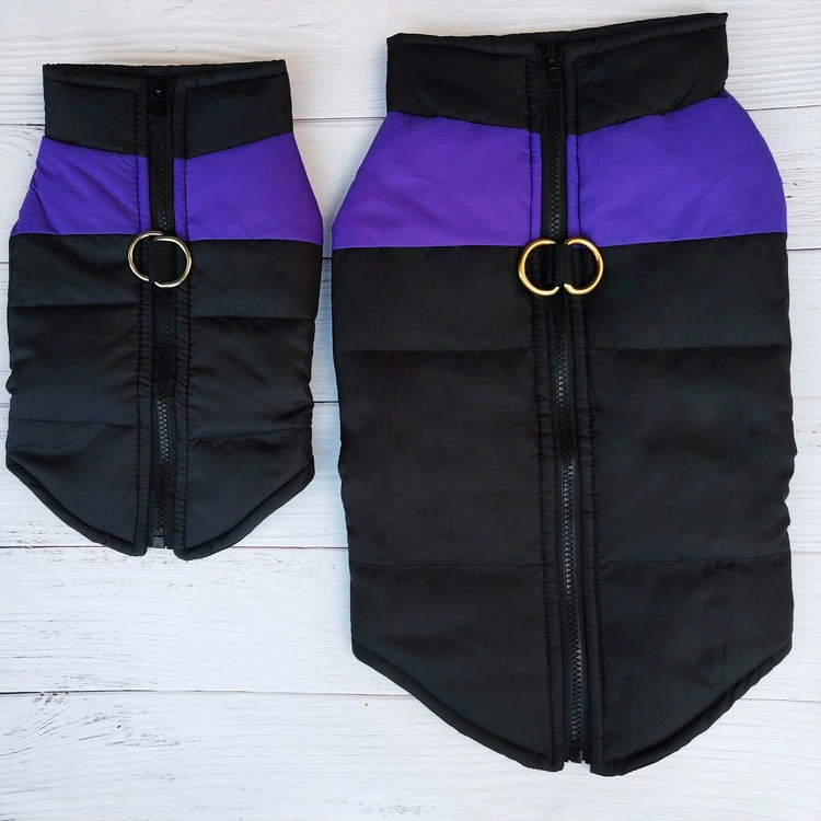 Quilted Dog Snow Jacket – Warm Padded Winter Vest with Leash Ring