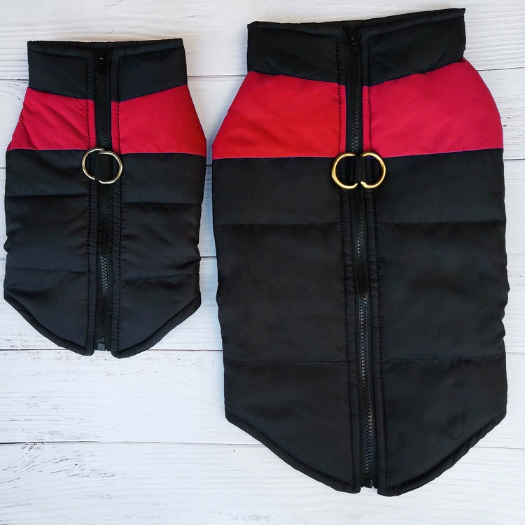 Quilted Dog Snow Jacket – Warm Padded Winter Vest with Leash Ring
