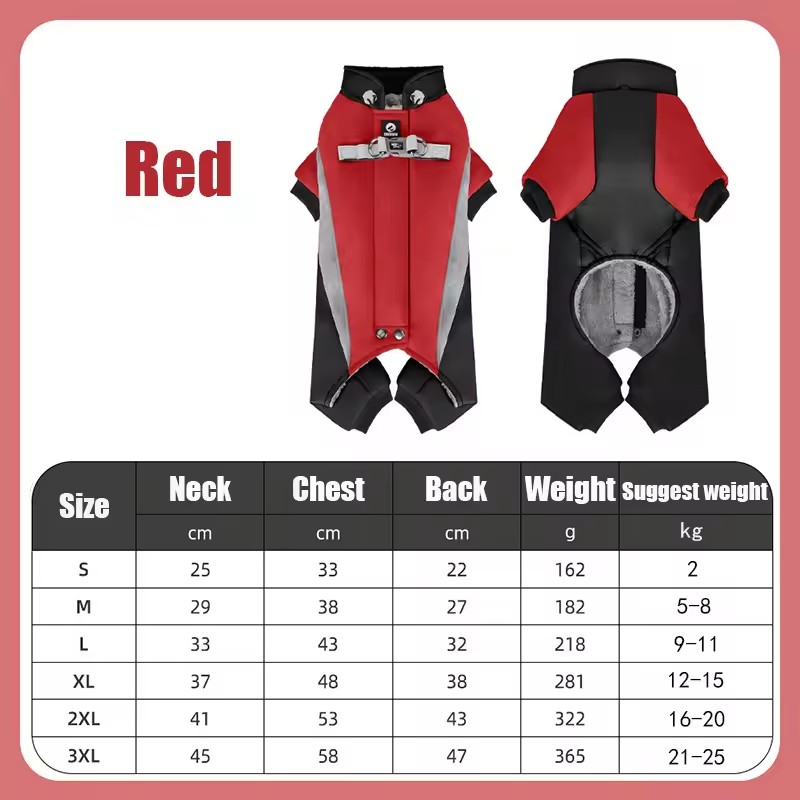 Reflective Warm Dog Snow Jacket – Windproof Insulated Winter Coat