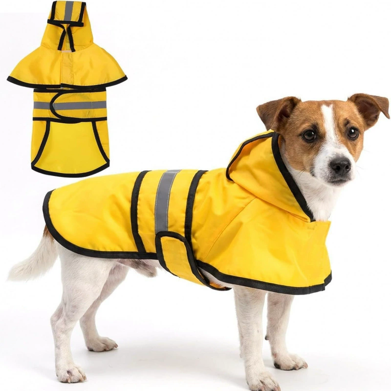 Reflective Waterproof Dog Raincoat – Hooded Lightweight Pet Jacket for Rainy Walks