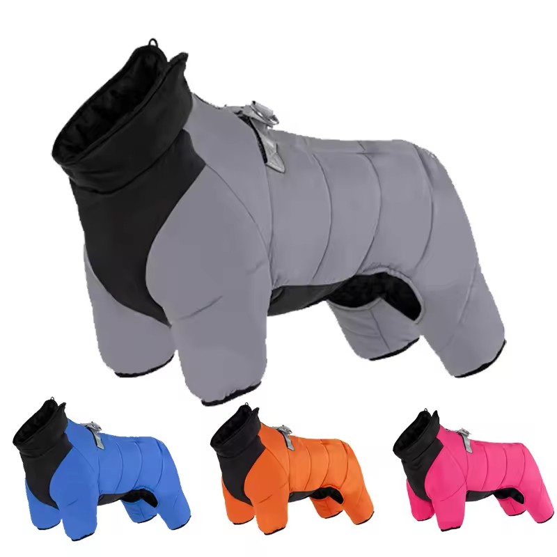 Waterproof Dog Snow Jacket – Warm Full-Body Pet Winter Jumpsuit