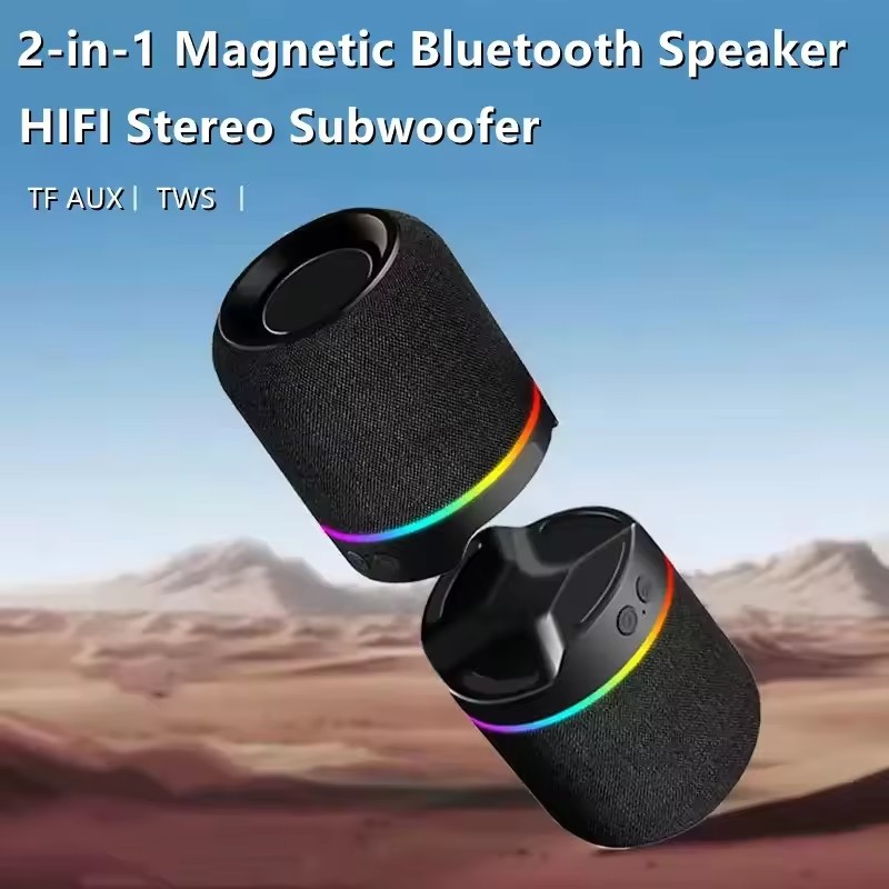 2-in-1 Magnetic Bluetooth Speaker with RGB Lights