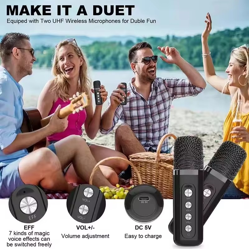 Dual Microphone Portable Karaoke Machine