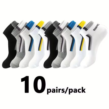 10 Pairs Men’s Breathable Ankle Sports Socks