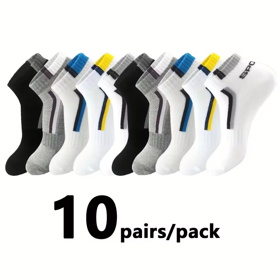 10 Pairs Men’s Breathable Ankle Sports Socks