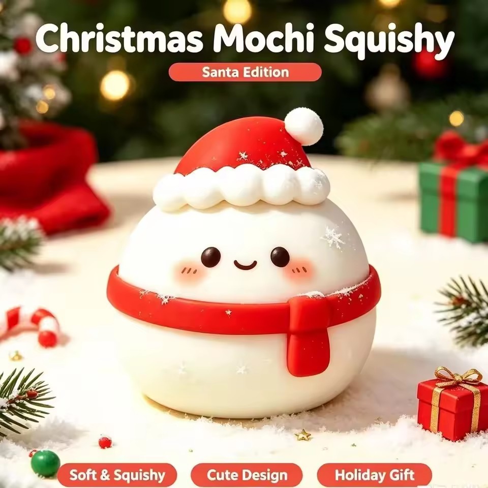 Christmas Mochi Squishy – Soft Holiday Sensory Toy