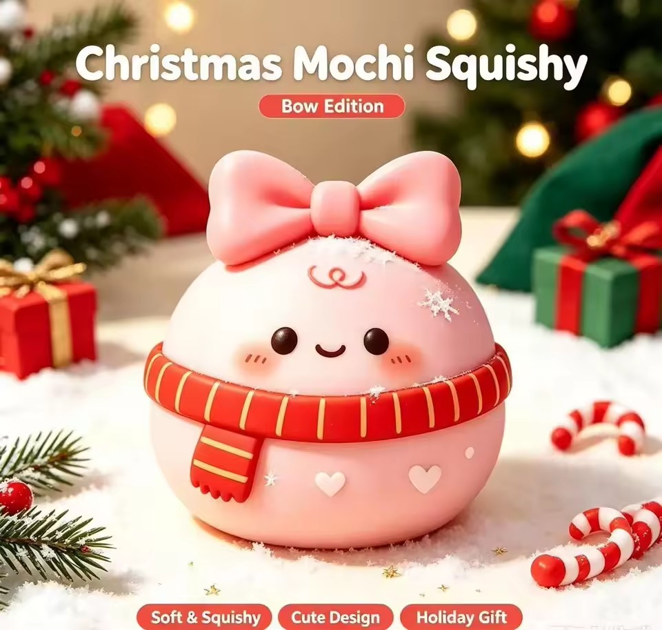 Christmas Mochi Squishy – Soft Holiday Sensory Toy