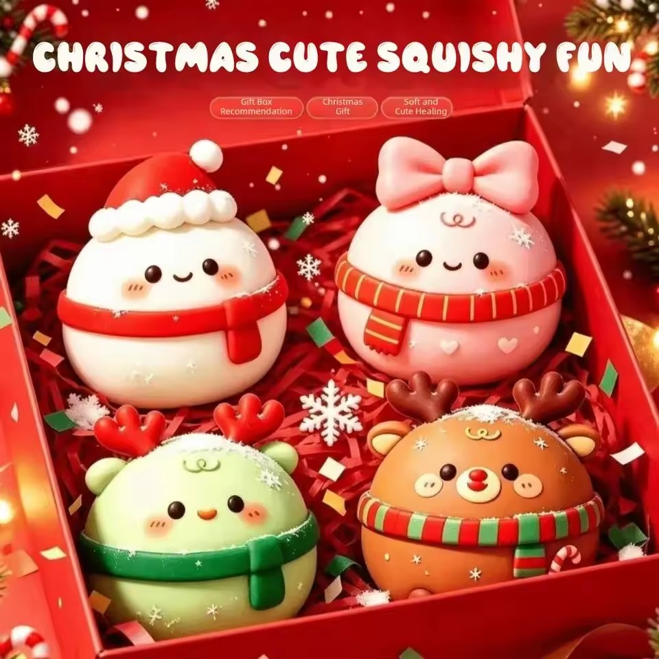 Christmas Mochi Squishy – Soft Holiday Sensory Toy